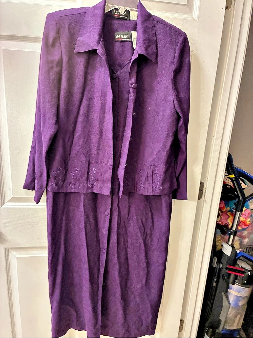 M.H.M. melissa harper Purple Maxi Dress Set Size 14 Like New